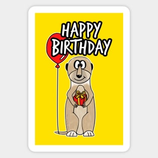 Happy Birthday Meerkat Lover Wildlife Funny Sticker